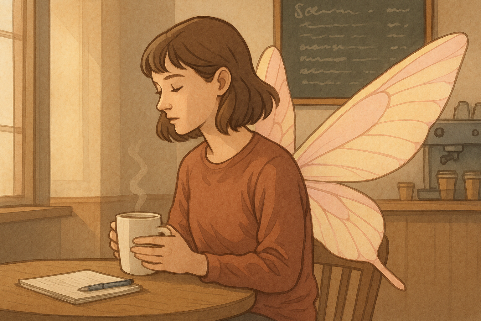 Tangled Paper Wings and Coffee: A Magical Realism Short Story
